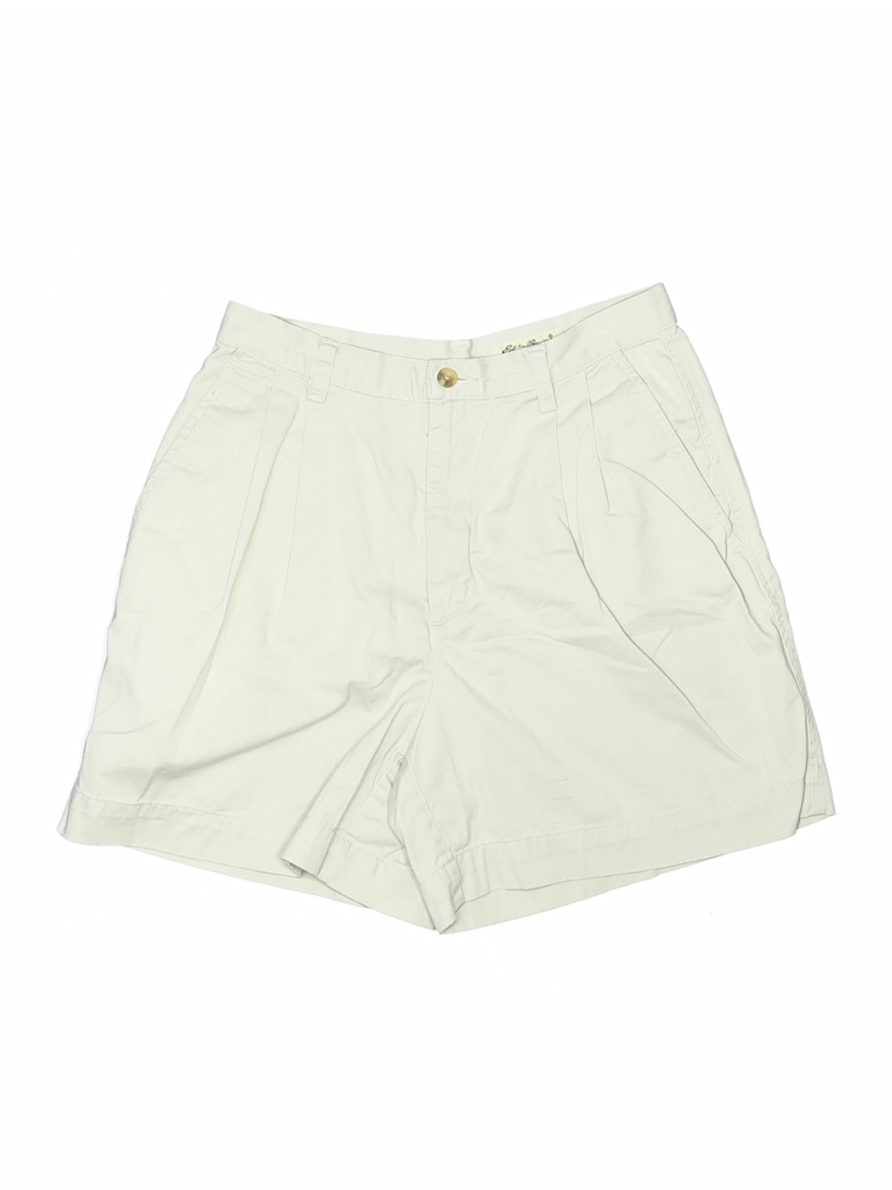 Eddie Bauer Cream Flat-Front Chino Shorts